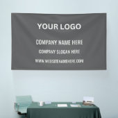 ビジネスカスタムロゴ | ビジネス名とスローガンのお客様 横断幕 (トレードショー)