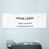 ビジネスカスタムロゴ | ビジネス名とスローガン 横断幕 (トレードショー)