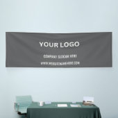 ビジネスカスタムロゴ | ビジネス名とスローガン 横断幕 (トレードショー)