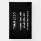 ビジネスカスタムロゴ | ビジネス名とスローガン 横断幕 (縦)