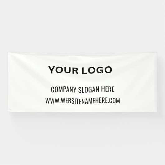 ビジネスカスタムロゴ | ビジネス名とスローガン 横断幕 (横)