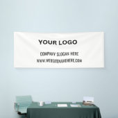 ビジネスカスタムロゴ | ビジネス名とスローガン 横断幕 (トレードショー)