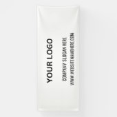 ビジネスカスタムロゴ | ビジネス名とスローガン 横断幕 (縦)