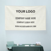 ビジネスカスタムロゴ | ビジネス名とスローガン 横断幕 (トレードショー)