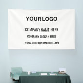 ビジネスカスタムロゴ | ビジネス名とスローガン 横断幕 (トレードショー)