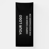 ビジネスカスタムロゴ | ビジネス名とスローガン 横断幕 (縦)