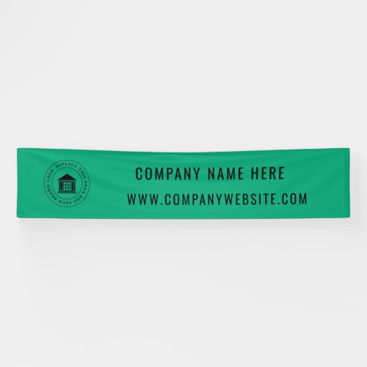 ビジネスカスタムロゴ | ビジネス名とスローガン 横断幕 (横)