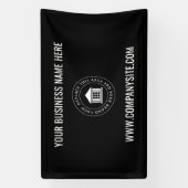 ビジネスカスタムロゴ | ブラックミニマルモダンリスト 横断幕 (縦)