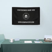 ビジネスカスタムロゴ | ブラックミニマルモダンリスト 横断幕 (トレードショー)