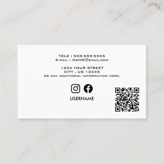 ビジネスカスタムロゴ |プロフェッショナル写真 名刺 (裏面)