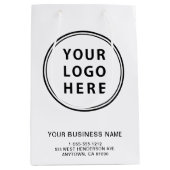 ビジネスカスタムロゴ ミディアムペーパーバッグ (正面)