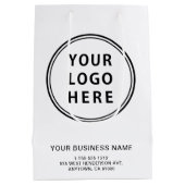 ビジネスカスタムロゴ ミディアムペーパーバッグ (裏面)