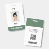 ビジネスカスタムロゴ、写真、バーQrコード バッジ (正面＆裏面)