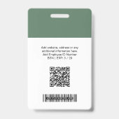 ビジネスカスタムロゴ、写真、バーQrコード バッジ (裏面)