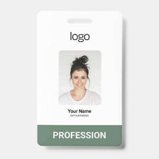 ビジネスカスタムロゴ、写真、バーQrコード バッジ (正面)