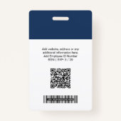 ビジネスカスタムロゴ、写真、バーQrコード バッジ (裏面)