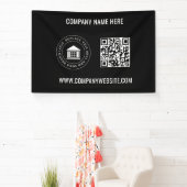 ビジネスカスタムロゴ | QRコードおよびWebサイト 横断幕 (インサイチュ)