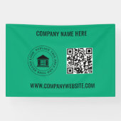 ビジネスカスタムロゴ | QRコードおよびWebサイト 横断幕 (横)