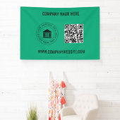 ビジネスカスタムロゴ | QRコードおよびWebサイト 横断幕 (インサイチュ)