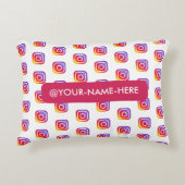 ビジネスカスタムロゴinstagram背景シンプル アクセントクッション (正面)