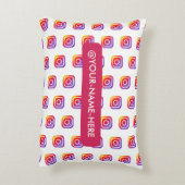 ビジネスカスタムロゴinstagram背景シンプル アクセントクッション (裏面(縦))