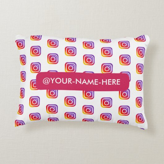 ビジネスカスタムロゴinstagram背景シンプル アクセントクッション (裏面)