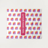 ビジネスカスタムロゴinstagram背景シンプル タペストリー (正面(横))