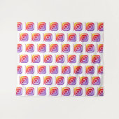 ビジネスカスタムロゴinstagram背景シンプル タペストリー (正面(横))