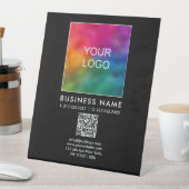 ビジネスカスタムロゴQRコードテンプレート縦型 台座サイン (インサイチュ)