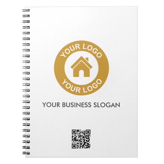 ビジネスカスタムロゴQRコード文字プロモーション ノートブック (正面)