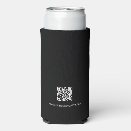 ビジネスカスタムロゴQRコードWebサイトプロフェッショナル スリム缶クーラー (Seltzer裏面)
