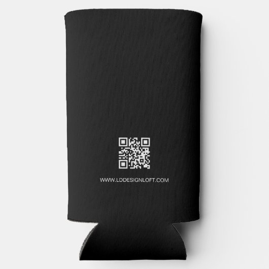 ビジネスカスタムロゴQRコードWebサイトプロフェッショナル スリム缶クーラー (裏面)