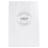 ビジネスカスタムロゴWebサイトテンプレート ミディアムペーパーバッグ (正面)