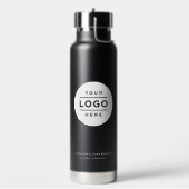 ビジネスカスタム名とロゴブラックブランド ウォーターボトル (左面)