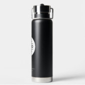 ビジネスカスタム名とロゴブラックブランド ウォーターボトル (背面)