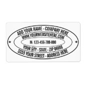 ビジネスカスタム名の情報住所 シール (正面)