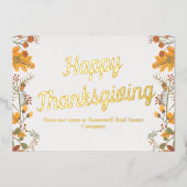 ビジネスカスタム感謝祭シック紅葉金ゴールド 箔シーズンカード (正面)