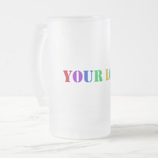 ビジネスカスタム用フロステッドグラスビアマグ フロストグラスビールジョッキ (正面左)