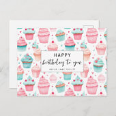ビジネスカップケーキハッピーバースデー ポストカード (正面/裏面)