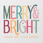 ビジネスカラフルと明メリーるい休日 ウィンドウサイン (シート)