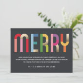 ビジネスカラフルメリーフォトホリデーカード シーズンカード (スタンド正面)