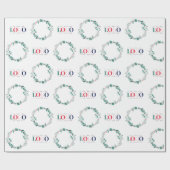 ビジネスカラフルロゴ&クリスマスホリデーリース ラッピングペーパー (フラット)