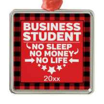 ビジネスカレッジ学生赤い格子縞のクリスマス