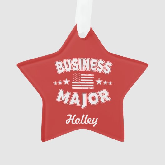 ビジネスカレッ専攻のジ愛国的アメリカ国旗 オーナメント (裏面)