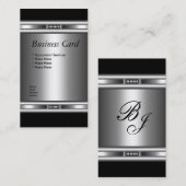 ビジネスカーエレガントドシルバーブラックエリート3 名刺 (正面/裏面)