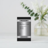 ビジネスカーエレガントドシルバーブラックエリート3 名刺 (スタンド正面)