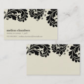 ビジネスカードかわいらしプはっきりしたラリッシュクリームブラック 名刺 (正面/裏面)