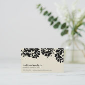 ビジネスカードかわいらしプはっきりしたラリッシュクリームブラック 名刺 (スタンド正面)