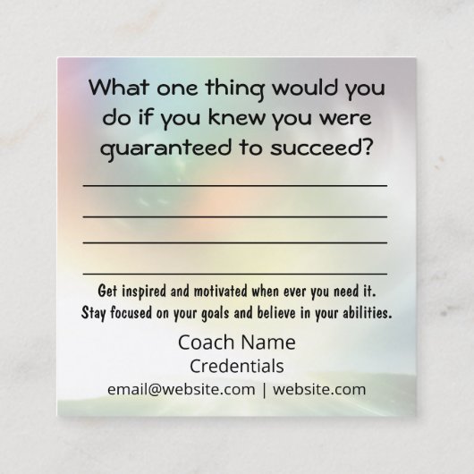 ビジネスカードの指導の技術 スクエア名刺 (裏面)