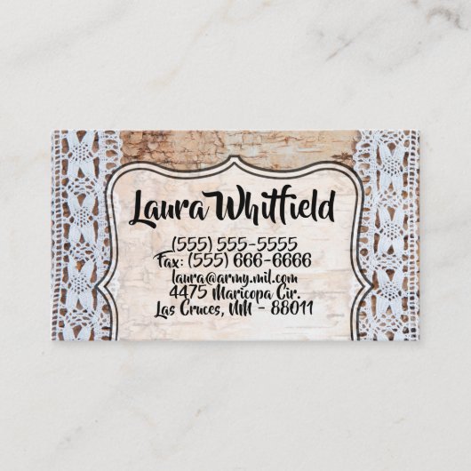 ビジネスカードカントリーバーンドウッドレーストリムエッジ 名刺 (正面)